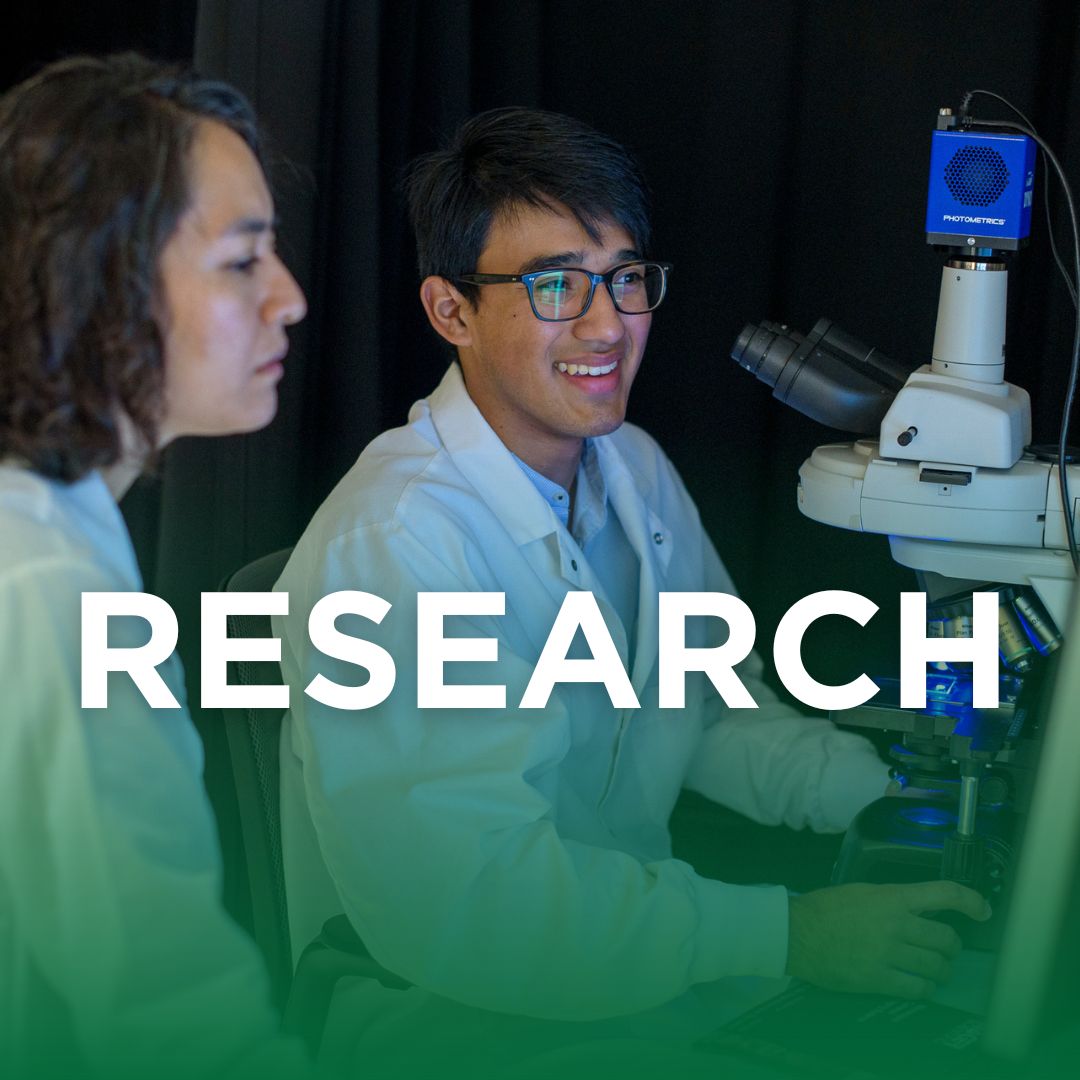 A graphic that says "Research"